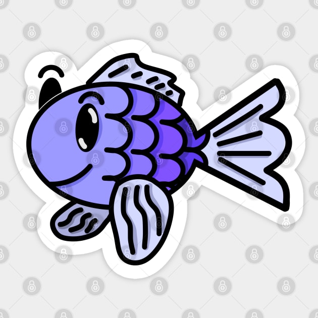 Blueish Purple Fish Sticker by IgorAndMore